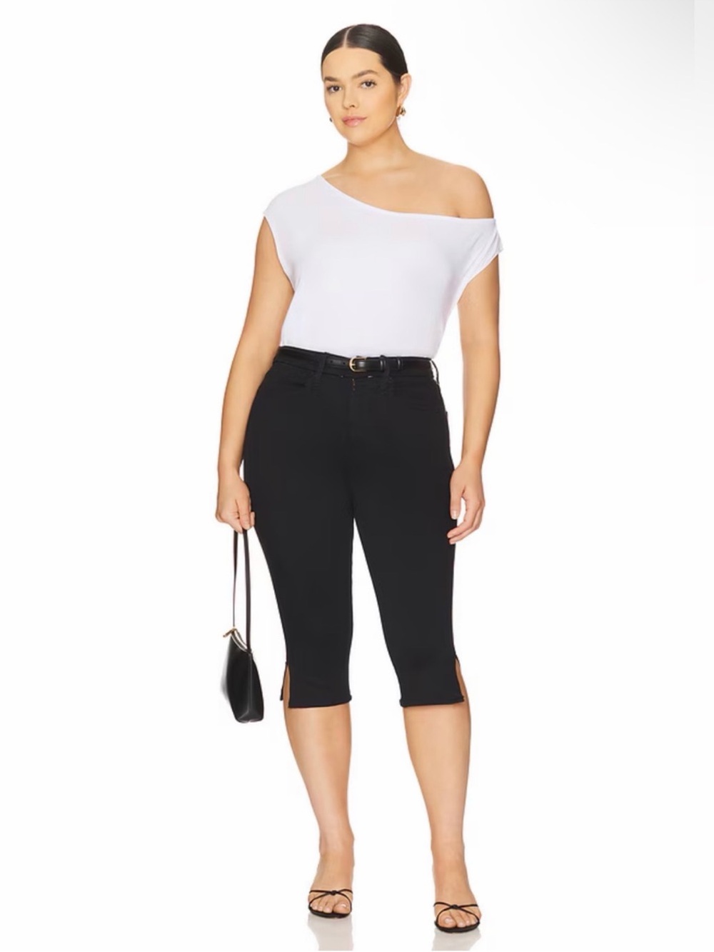 NWT - Good American black denim capri pants (14/32)